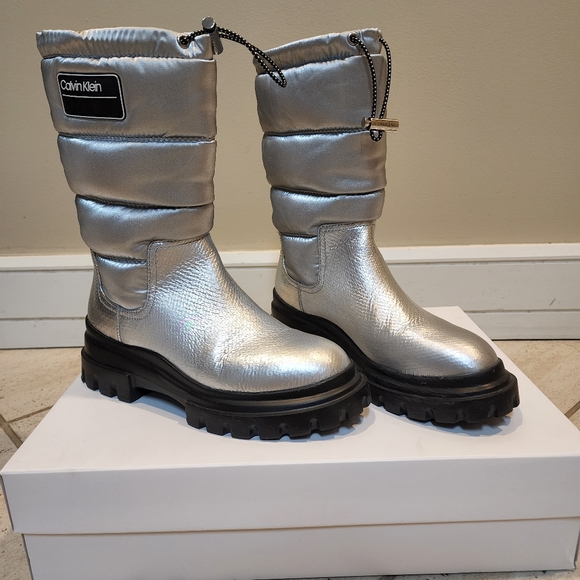 Calvin Klein Shoes - Calvin Klein silver rain boots